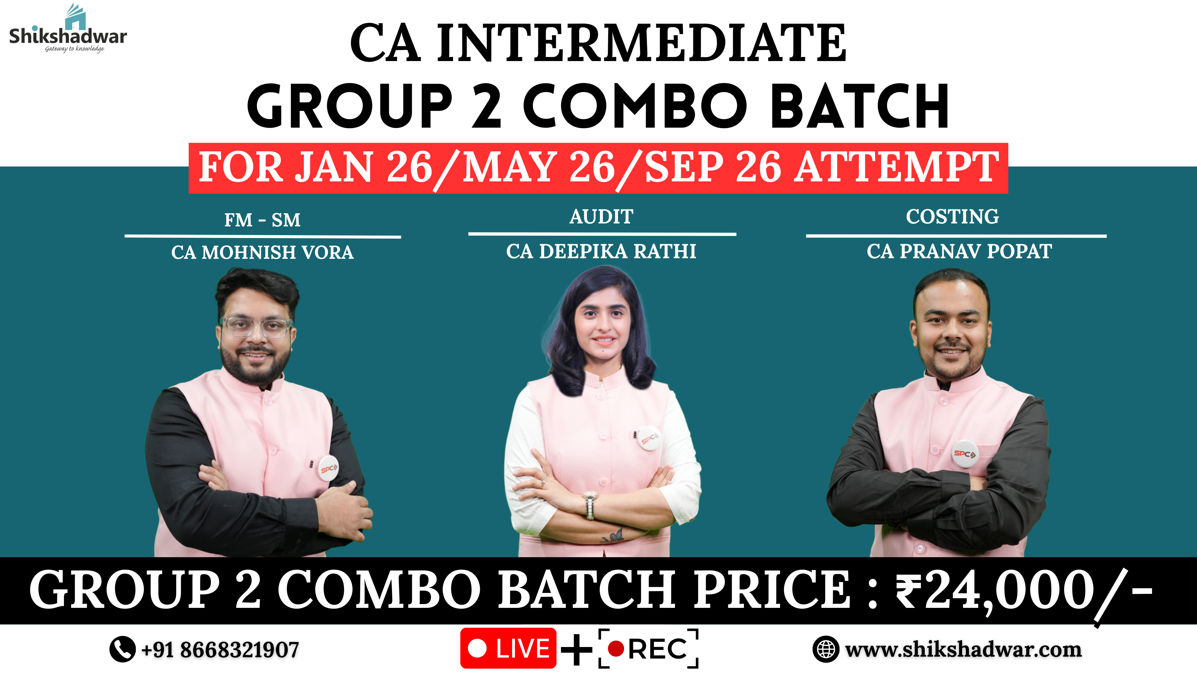 CA Intermediate Group 2 Combo Batch (Jan/May/Sep 2026 Attempt)