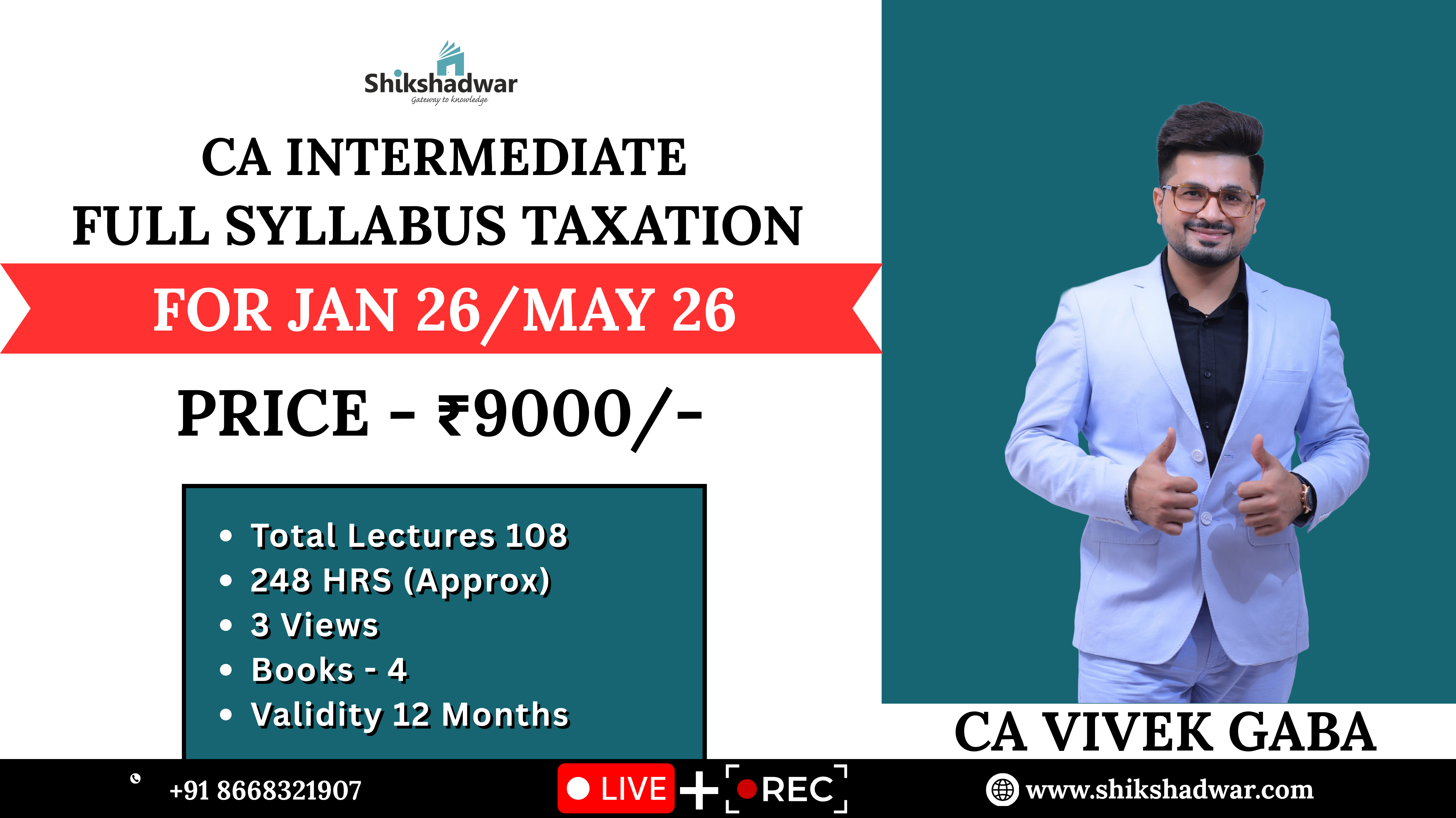 CA Intermediate Full Syllabus Taxation Course | By CA Vivek Gaba Sir
