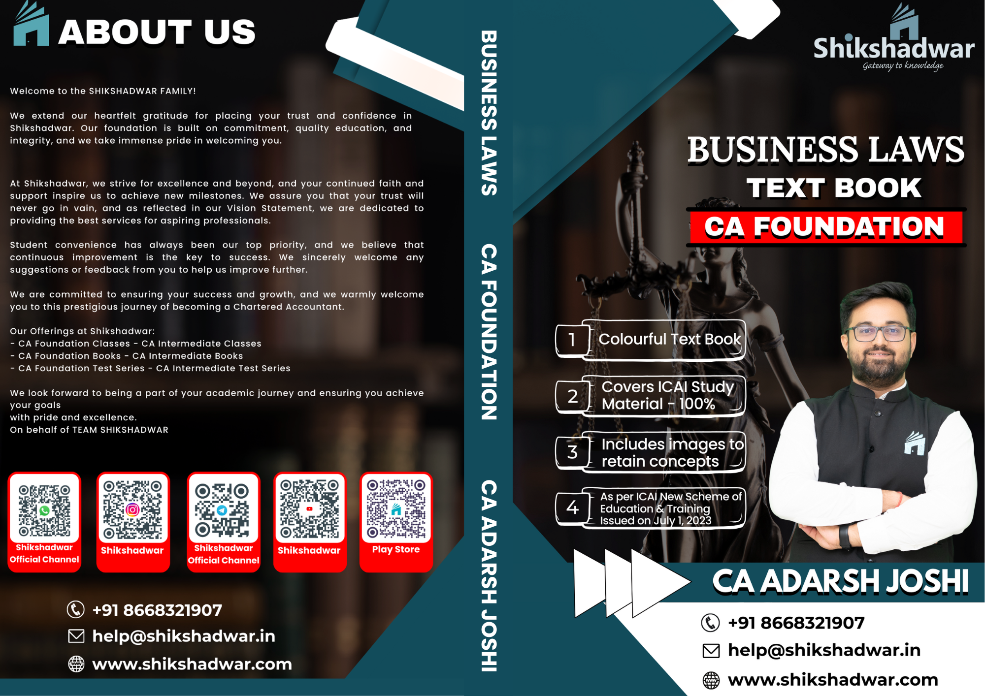 CA Foundation – Business Laws Textbook (Latest Edition) Jan 26 Onwards - By CA Adarsh Joshi Sir