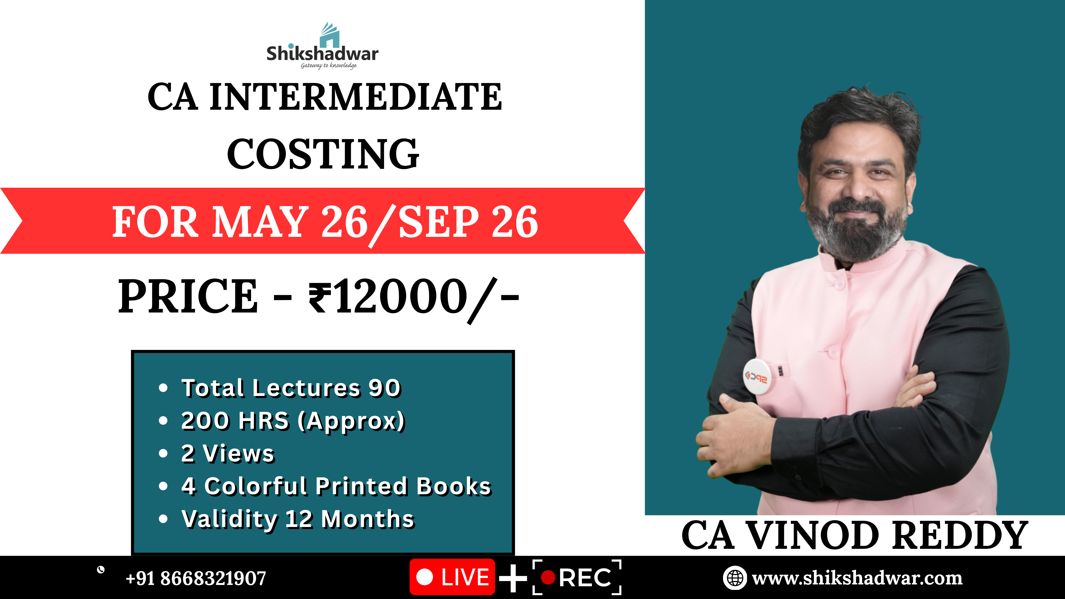 CA Intermediate COSTING Batch (May 2026 / Sep 2026 Attempt) | By CA Vinod Reddy Sir