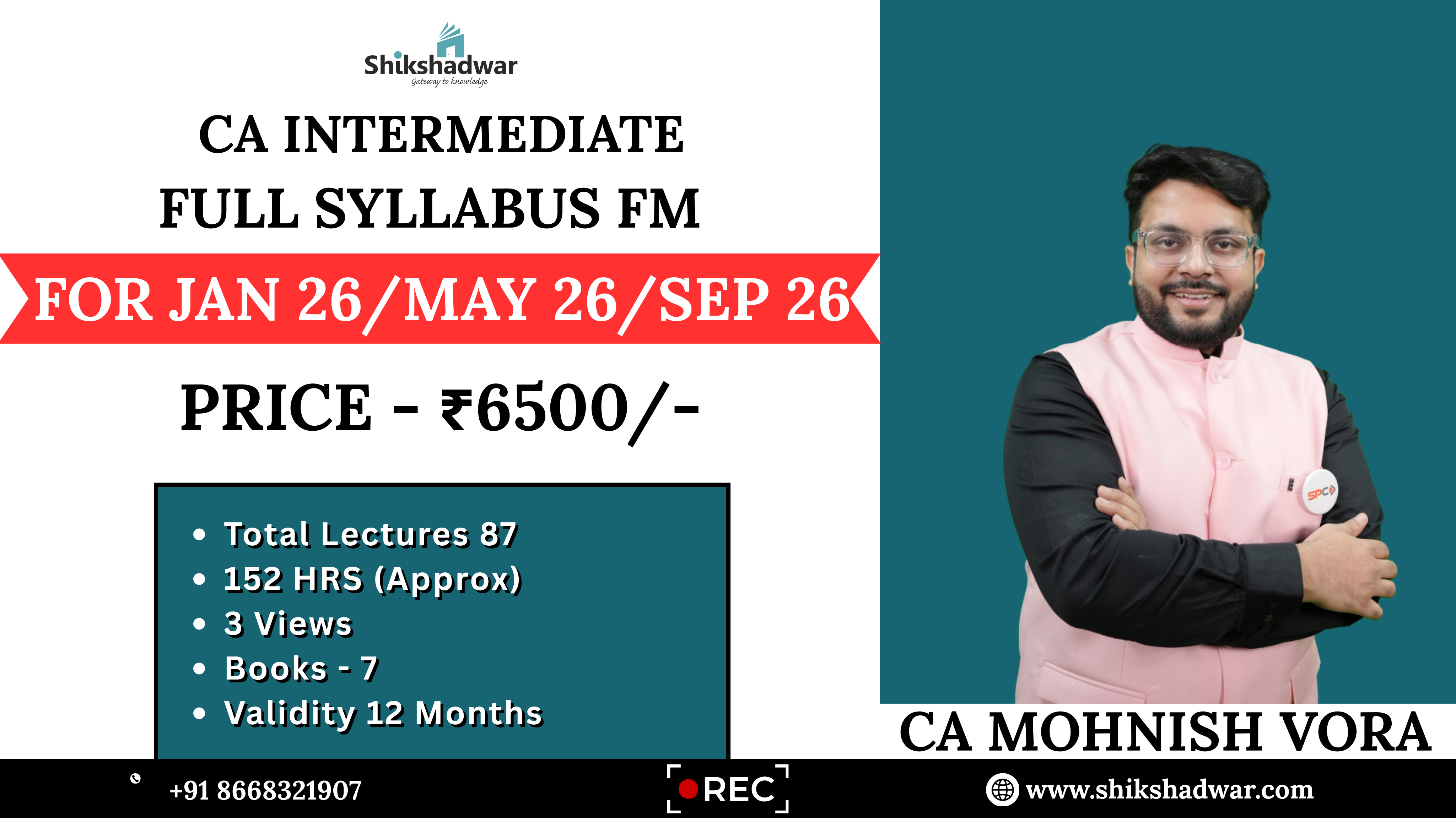 CA Intermediate Full Syllabus – Financial Management (FM) Course | By CA Mohnish Vora Sir