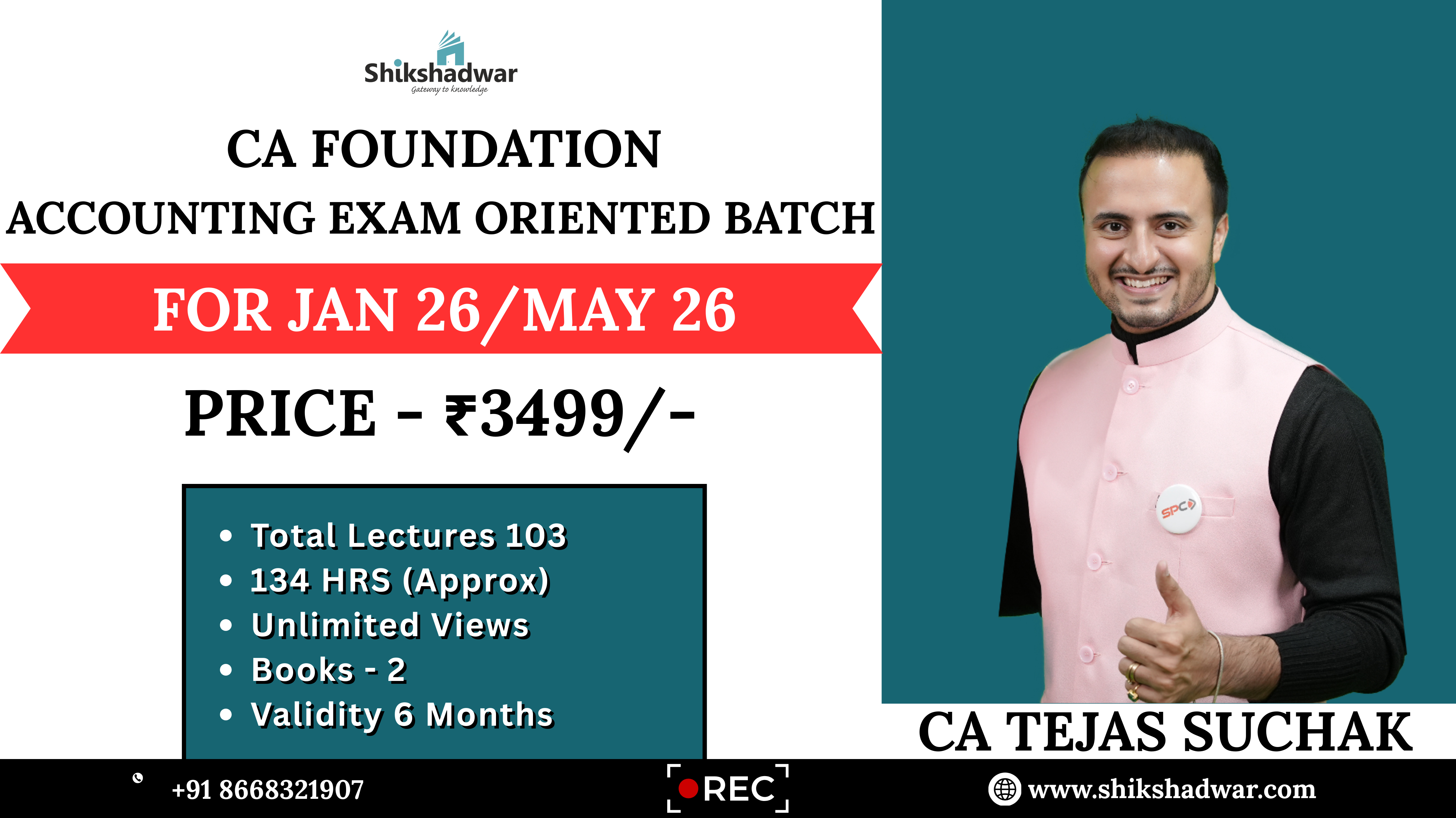 CA Foundation – Accounting Exam Oriented Batch | By CA Tejas Suchak Sir