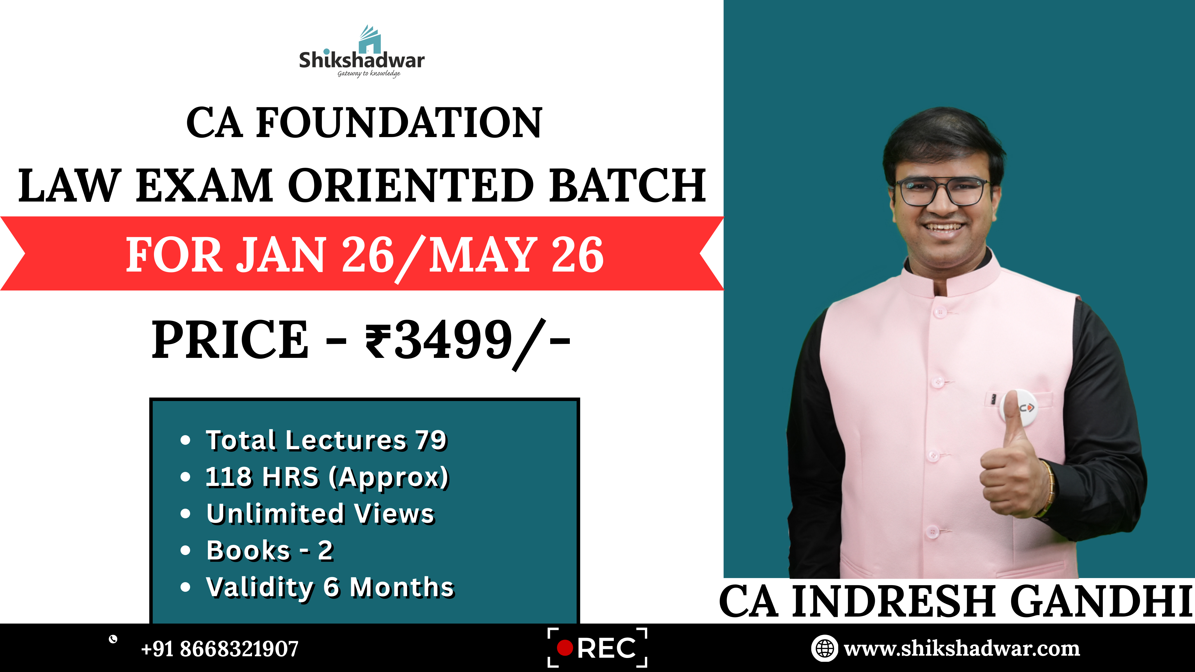 CA Foundation – Law Exam Oriented Batch | By CA Indresh Gandhi Sir