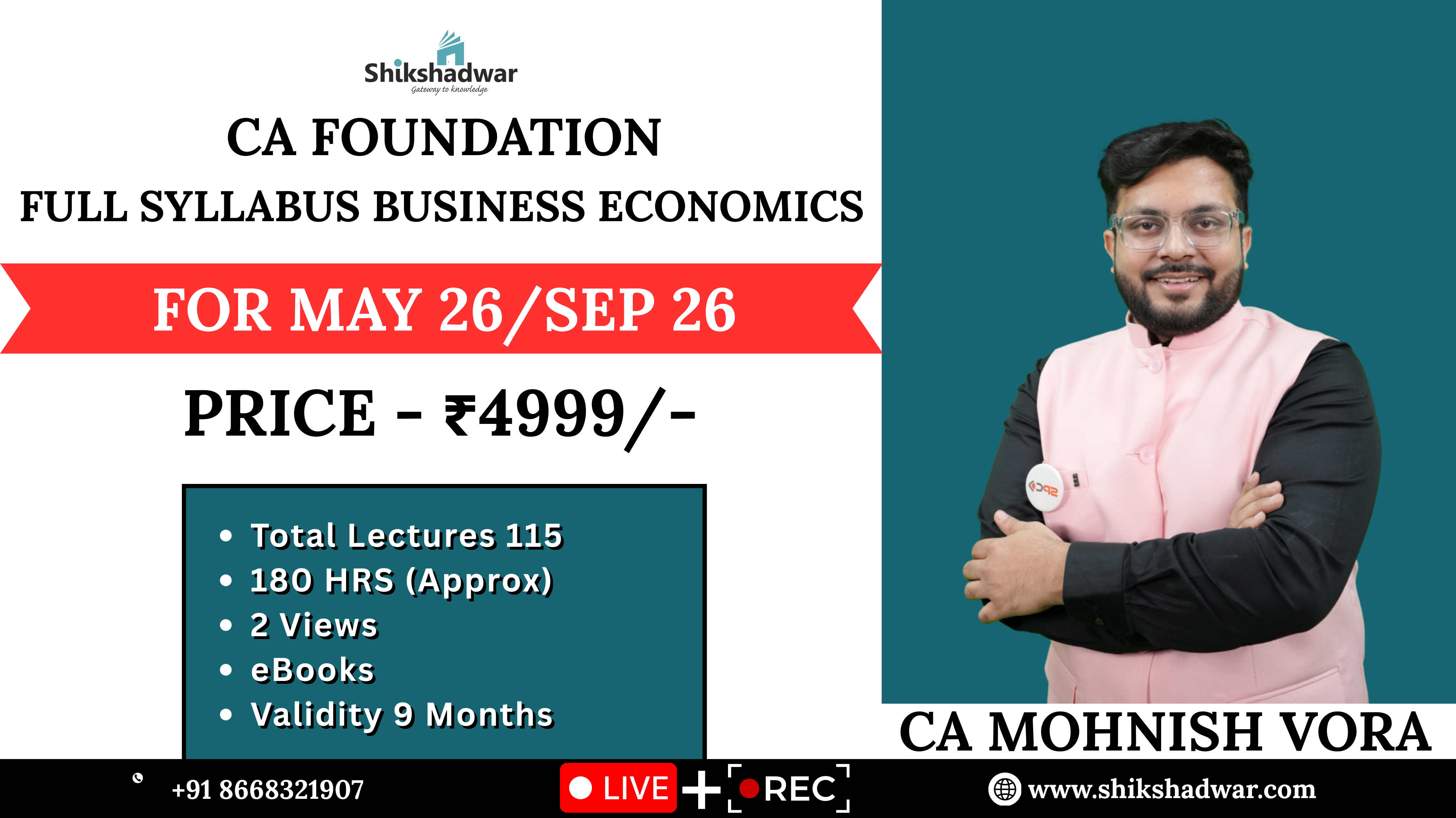 CA Foundation Full Syllabus – Business Economics Course | By CA Mohnish Vora Sir
