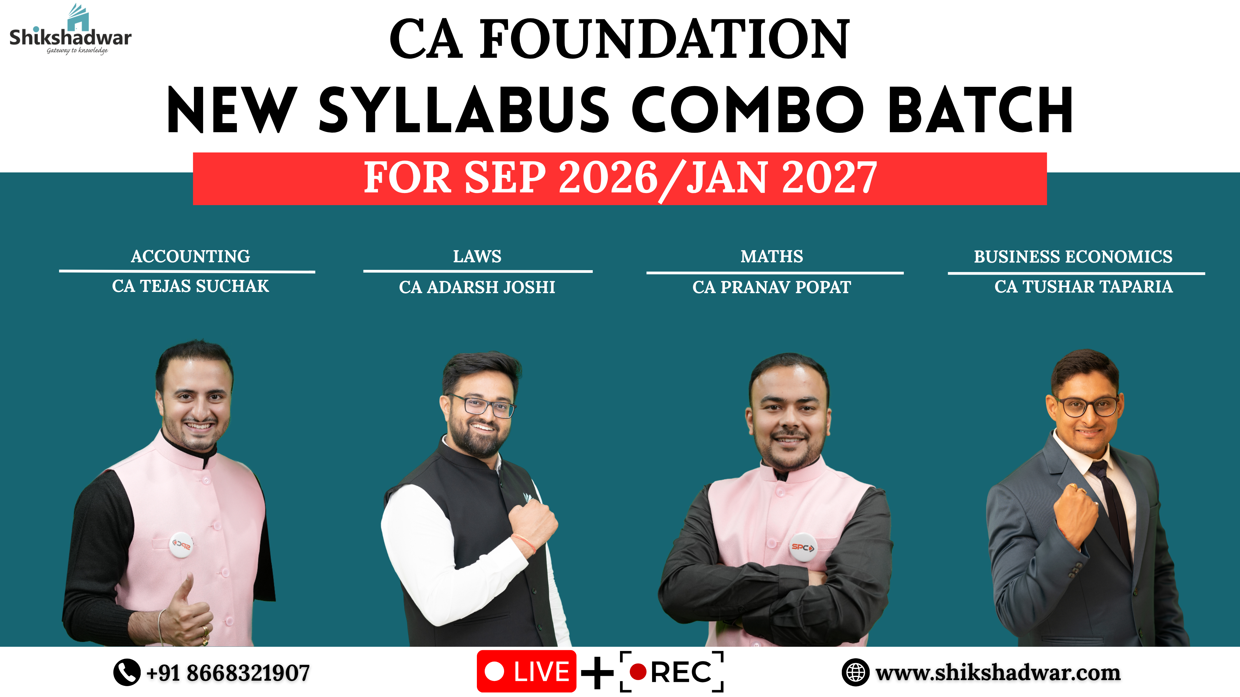CA Foundation – New Syllabus Combo Batch(SEP 2026/JAN 2027) – Shikshadwar