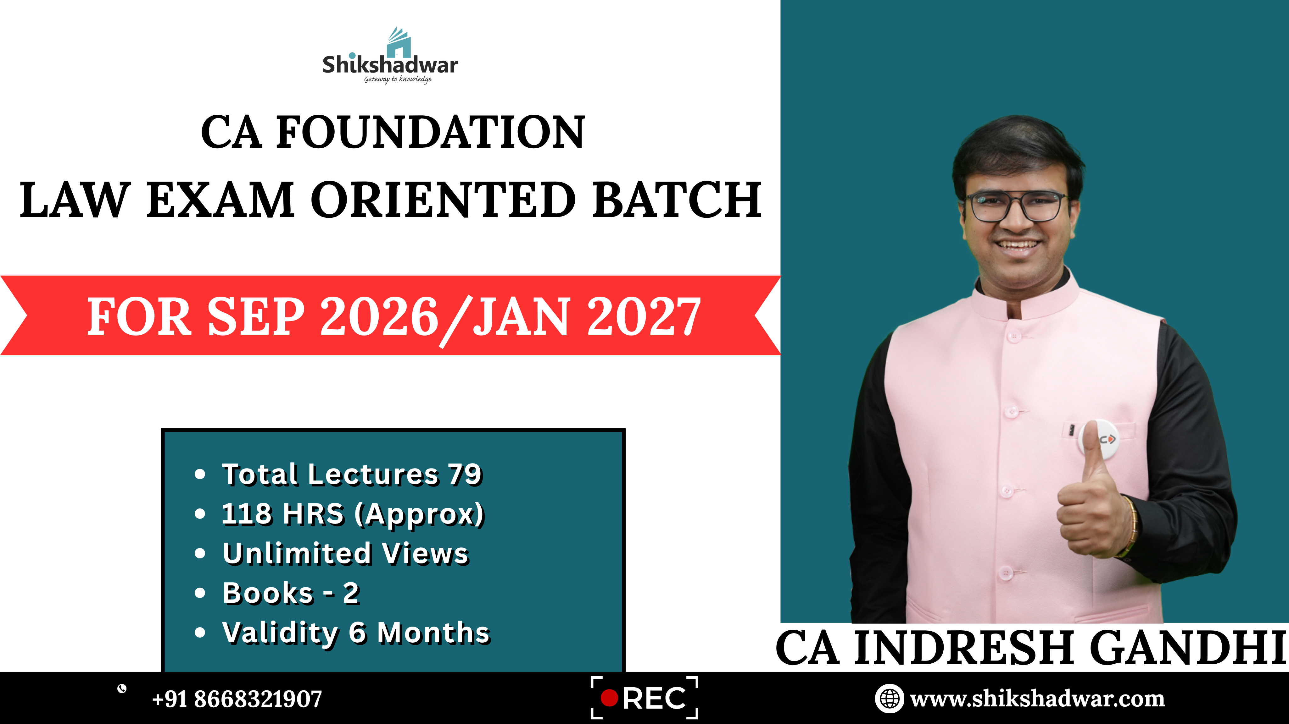CA Foundation – Law Exam Oriented Batch | By CA Indresh Gandhi Sir ...