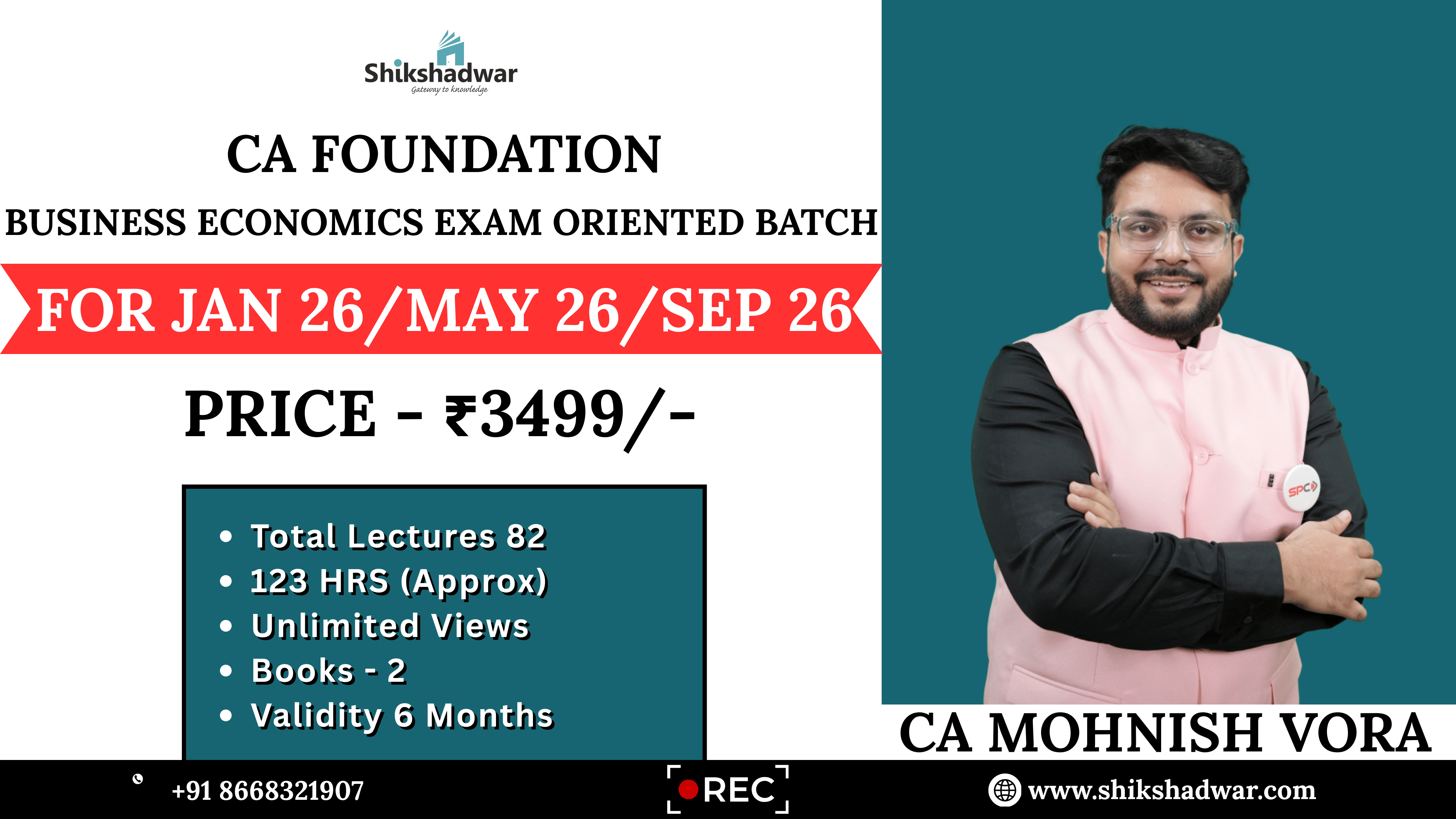 CA Foundation – Business Economics Exam Oriented Batch | By CA Mohnish Vora Sir